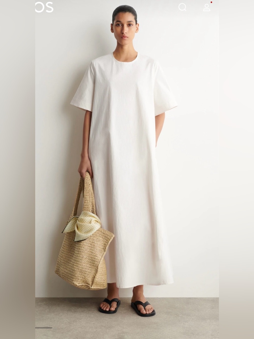 Cos raw-cut cotton midi dress